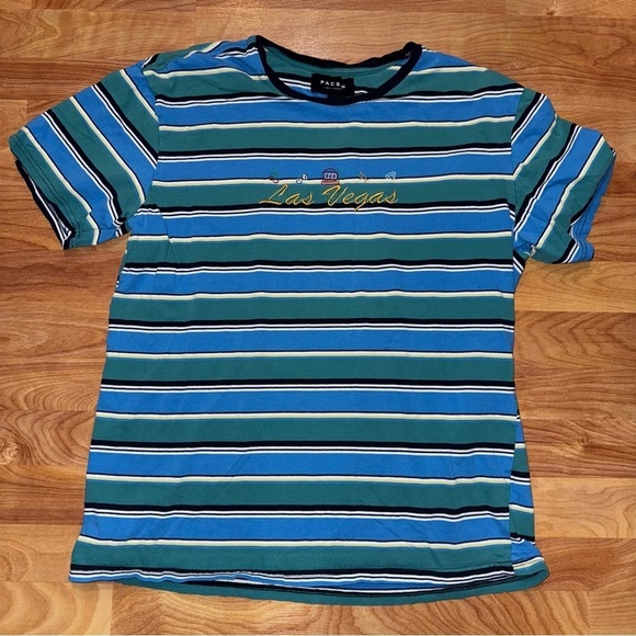 PacSun Tops - Rare Vintage Pacsun Las Vegas Embroidered Striped T Shirt Women’s Size XL